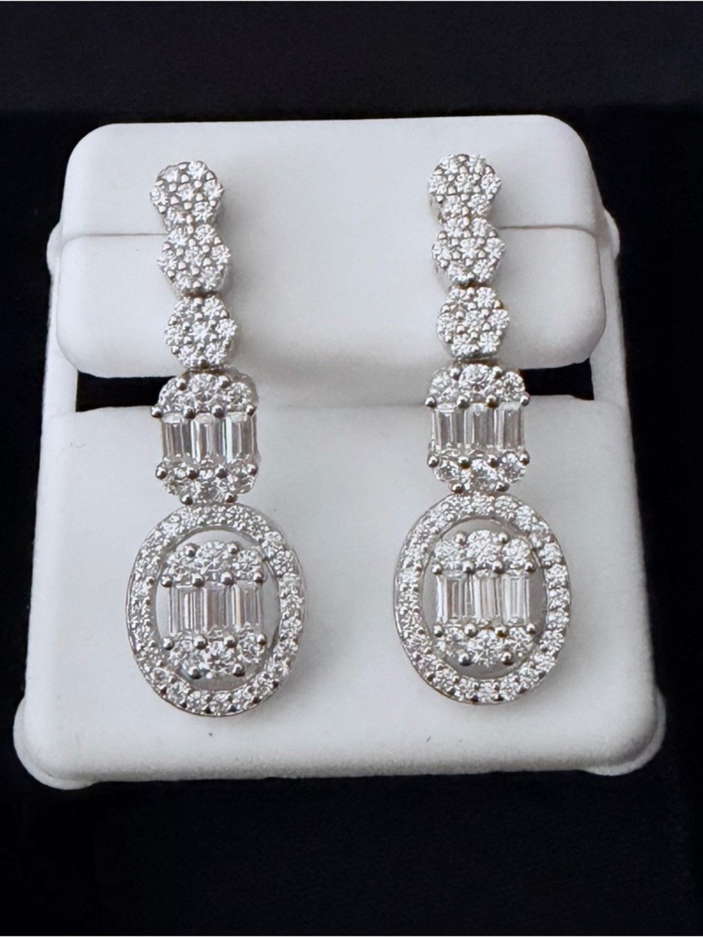 3.0 CTW Stamped .925 Sterling Silver Moissanite Luxury Sparkle Dangle Earrings